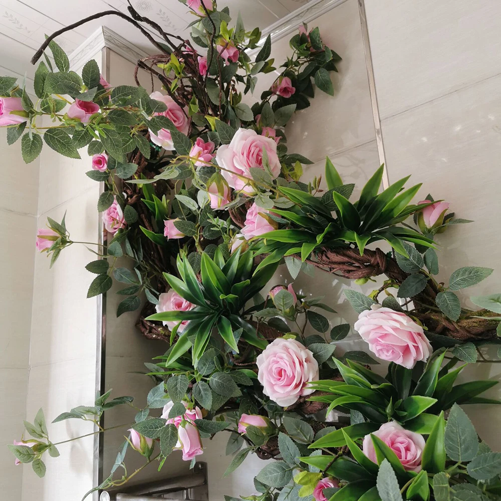 1.75 Meter Artificial Vine Green Leaf Simulation Rose Rattan Plant Branch Decoration Office DIY Rattan