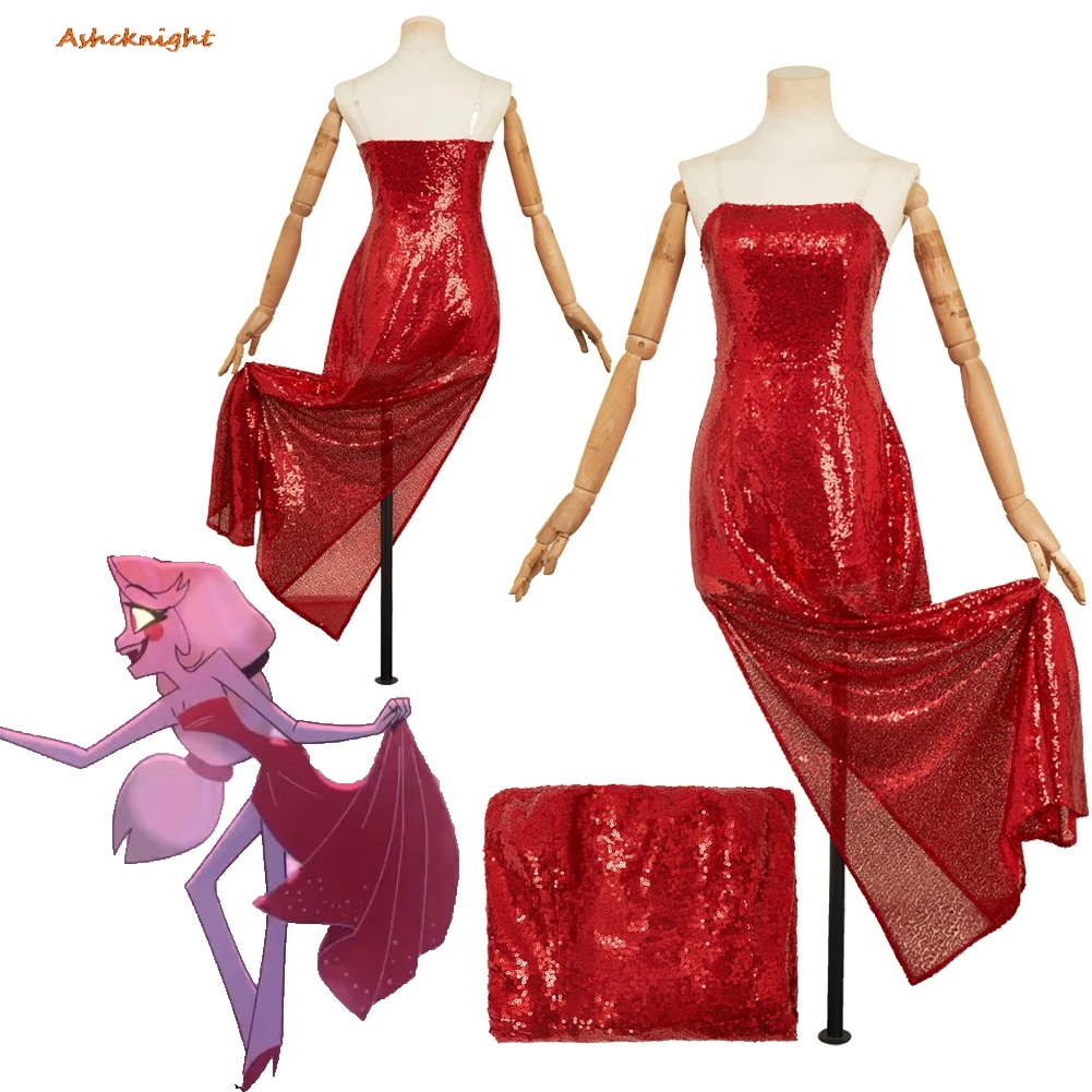 

TV Hell Inn Косплей Чарли Морнингстар красное платье женская одежда вечерние маскировка ролевая игра костюм на Хэллоуин карнавальные наряды костюмы