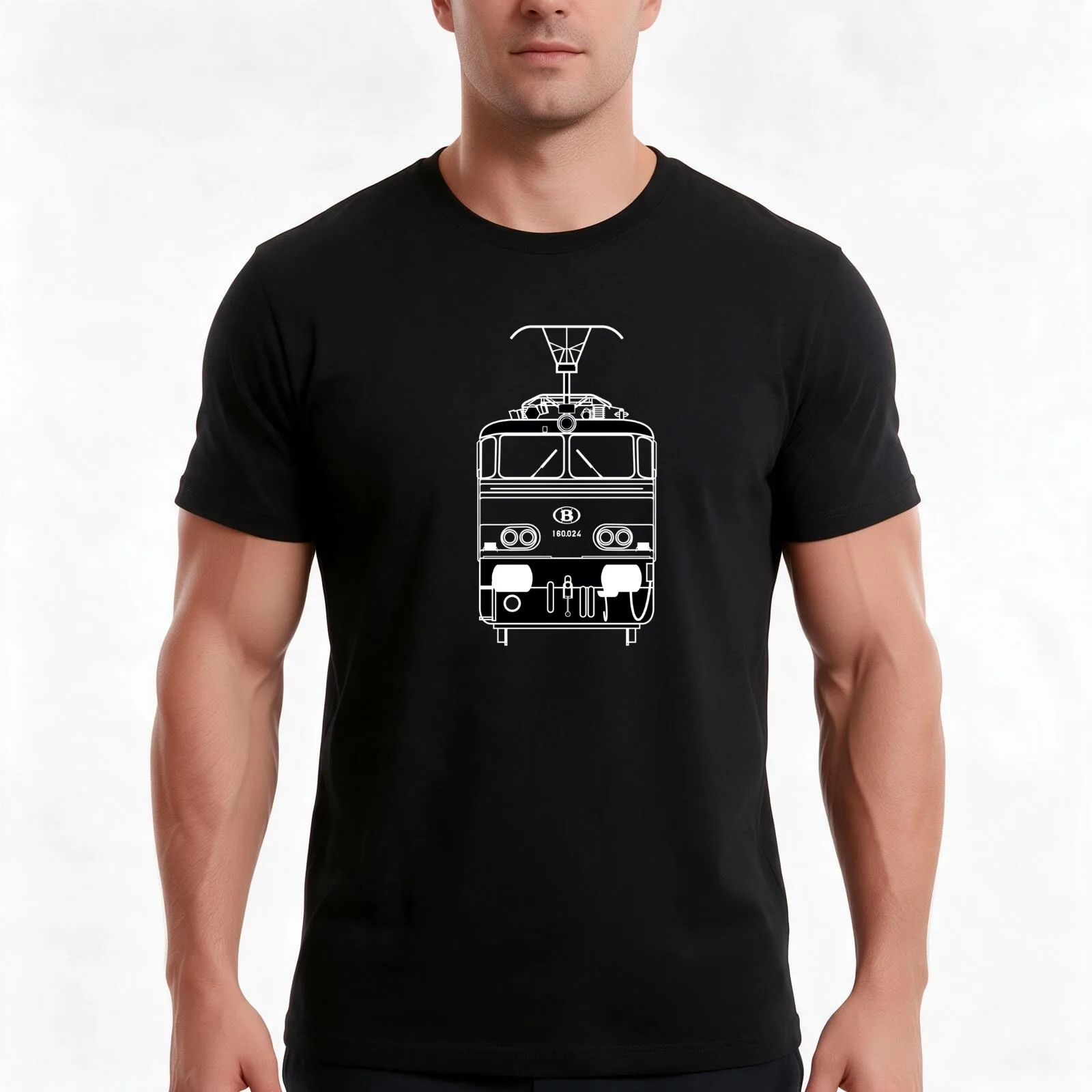 NMBS - SNCB Train - Belgian Locomotive T-Shirt, Summer Casual Cotton Tee, Oversized Streetwear Tops, Vintage Graphic Print