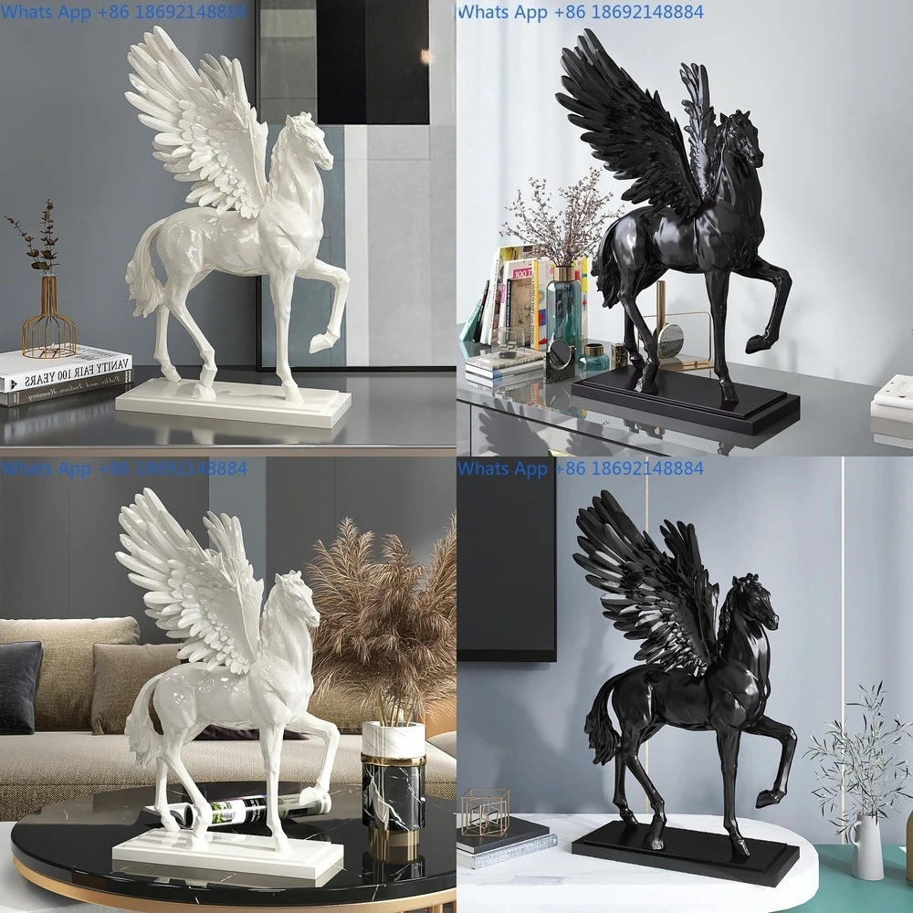 

Creative Horse Figurine Modern Luxury Living Room TV Cabinet Decorative Item for Office Moving House Opening Gift