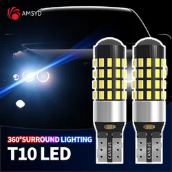 2pcs T10 W5W 194 501 Led Canbus No Error Car Interior Light T10 3014 45SMD Chips Pure White Instrument Lights Bulb Lamp 12V