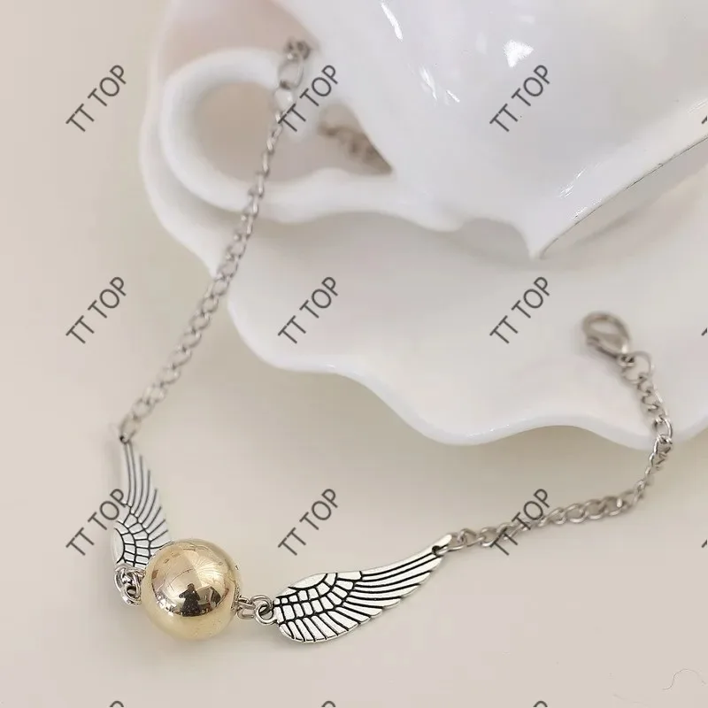 ovie Magic School Bracelet for Women Golden Snitches Magic Academy Potes Hermione Rotatable Hourglass EarHook Gift Accessories view 4