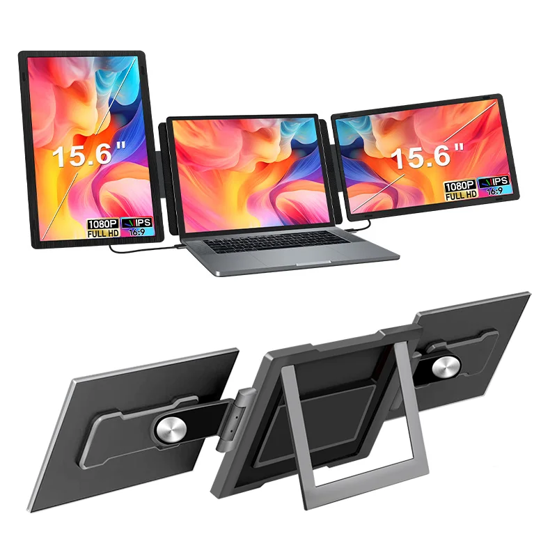 14 Inch Triple Screen Laptop Extender Portable Triple Screen Monitor  Gaming Portable Monitor Dual Extender
