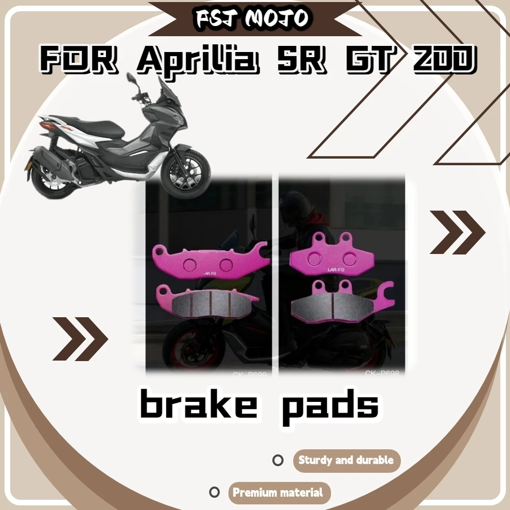 For aprilia SRGT200 Ceramic Brake Pads Balanced Friction Drain Slots Slow Thermal Fade On Continuous Mountain Downhill Brakes