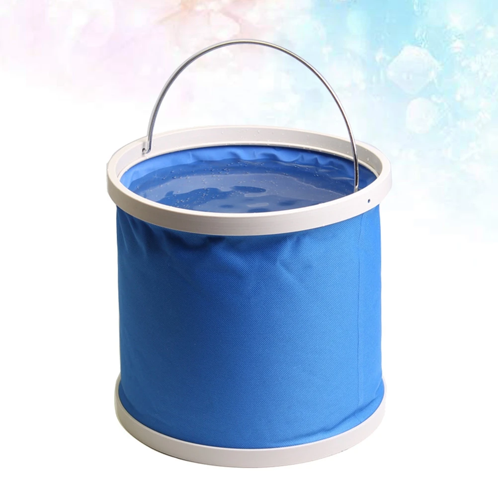 

11 L Folding Bucket Camping Portable Water Multifunction Collapsible Outdoor Blue