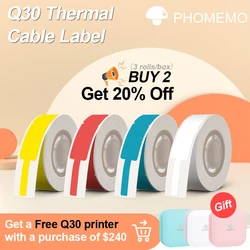 195pcs Cable Label Sticker Waterproof Adhesive Thermal Paper Sticker Label Tape for Phomemo Q30/D30 Label Pirnter 3 Rolls/Box