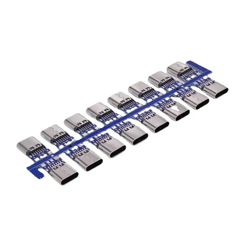 1-10pcs USB 3.1 Type C Connector 14 Pin Female Socket receptacle Through Holes PCB 180 Vertical Shield USB-C1