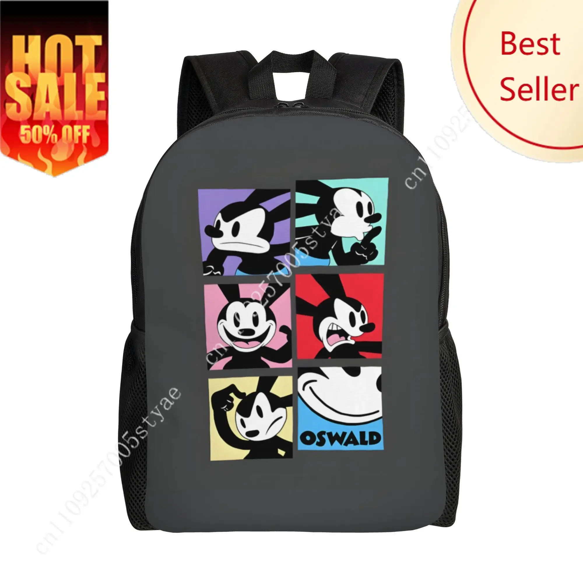 

Oswald The Lucky Rabbit Classic Backpack Disney Cartoon Decorate Fabric Bag Design Photo Logo Text Party Holiday Custom Gift