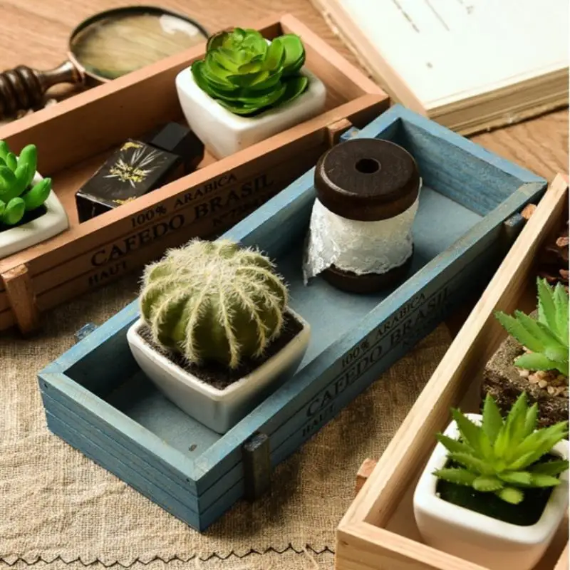 Contenedor de artículos diversos de madera antigua para mesa, organizador de cosméticos, caja de almacenamiento de joyas, soporte de joyería de madera para decoración del hogar, 1 unidad