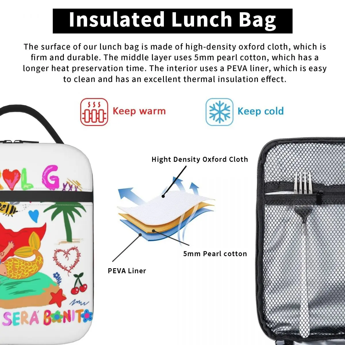 Manana sera Bonito Inspirado Karol G Isolado Lunch Bag, Saco térmico grande, Tote Lunch Box, Escritório, Ao ar livre, Menina, Menino