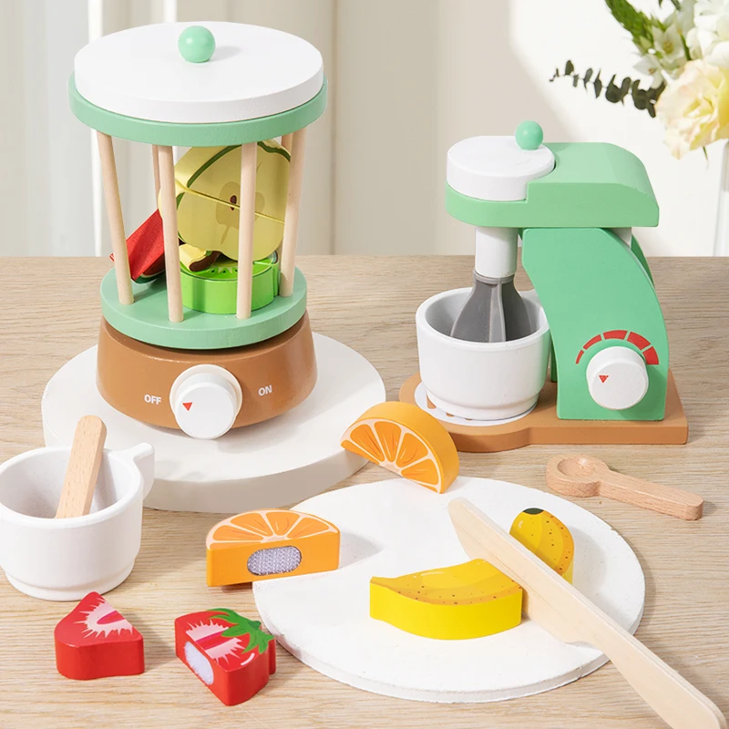 Speelkeuken Speelgoedset Houten Toaster/Koffiezetapparaat/Mixer/Sapcentrifuge Educatief Leerzaam Spel Cadeau voor Jongens en Meisjes