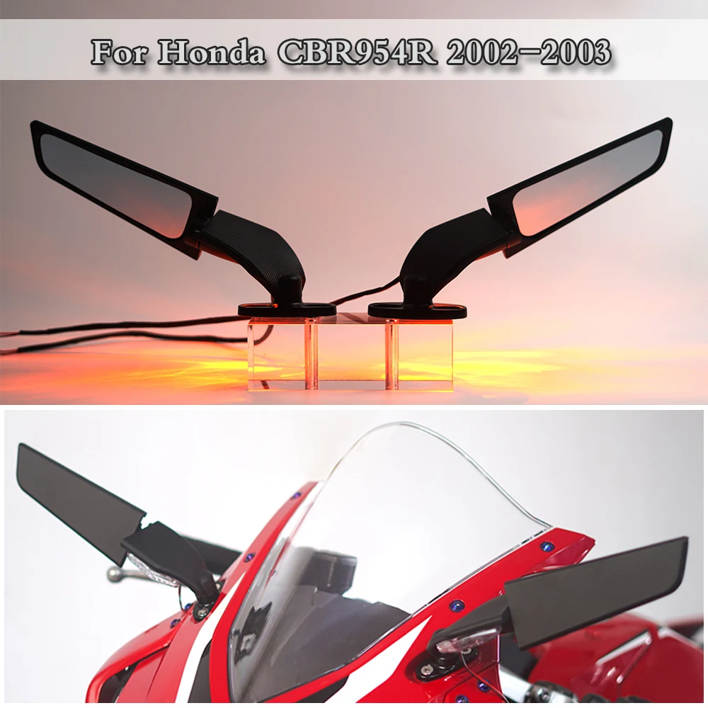 Stealth Mirrors Adjustable Rotate Wing mirror HD Glass For Honda CBR954 R CBR 954R CBR954R 2002 2003 Motorcycle accessories