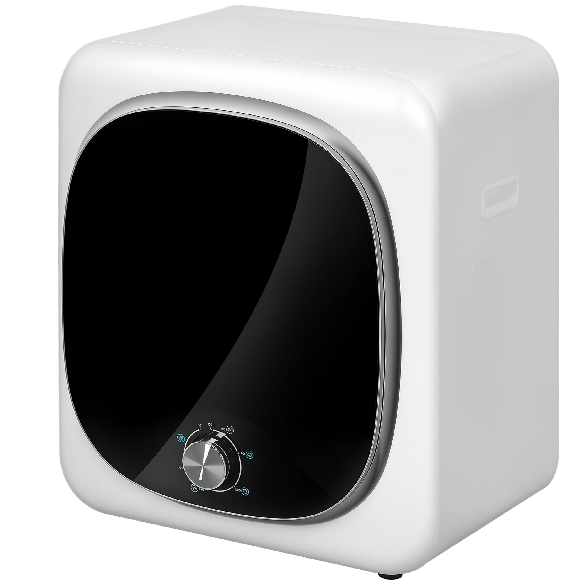 Homcom Sèche-linge d'évacuation 4 Kg, Sèche-linge 800W, fonction anti-rides, fonction de stérilisation, 5 programmes, chargement frontal, facile à repasser, tambour en acier inoxydable, blanc