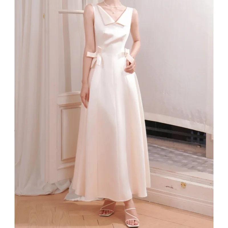 فستان سهرة لامع مزين بالساتان فساتين حفلات التخرج للمناسبات الخاصة حسب الطلب