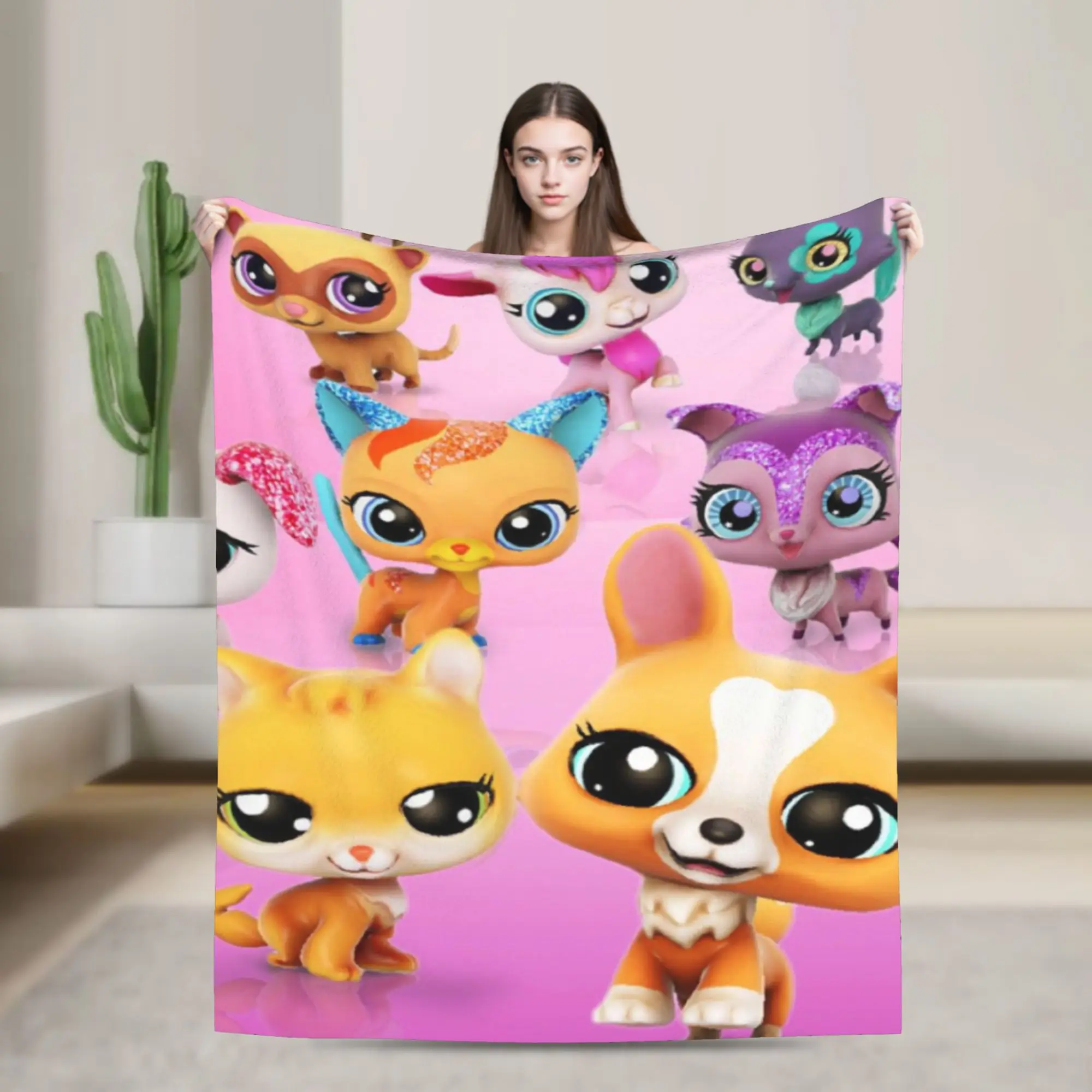Littlests PetShop lps Blanket Lightweight Thin Flannel Healing Present  Throw Blankets Bedding Throws