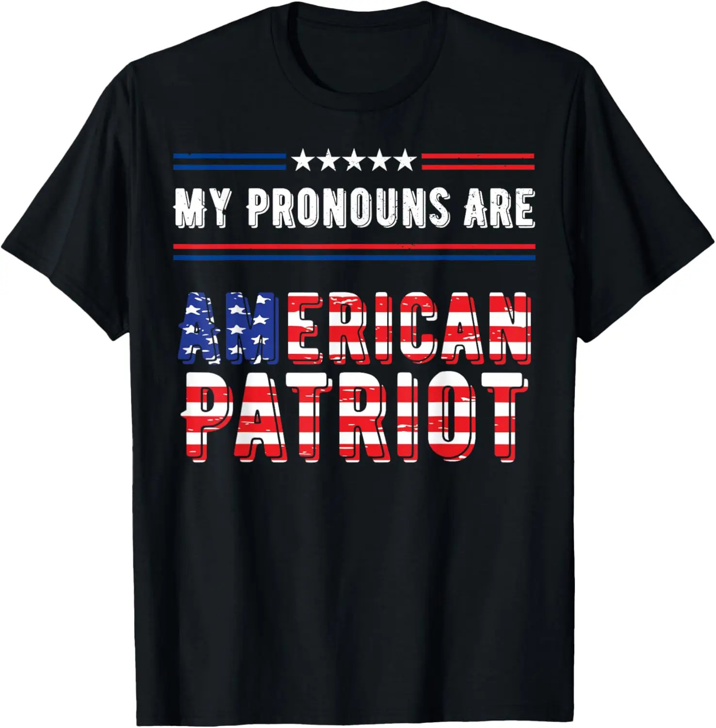 

4th of july My Pronouns Are American Patriot Vintage Design T-Shirt