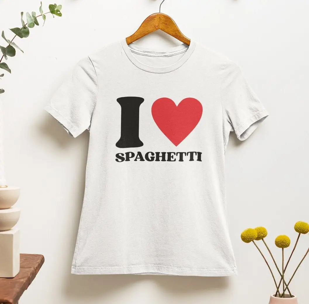 I Love Spaghetti T Shirt Funny Y2K Aesthetics Hilarious 2000S 90S Italian Food Cuisine