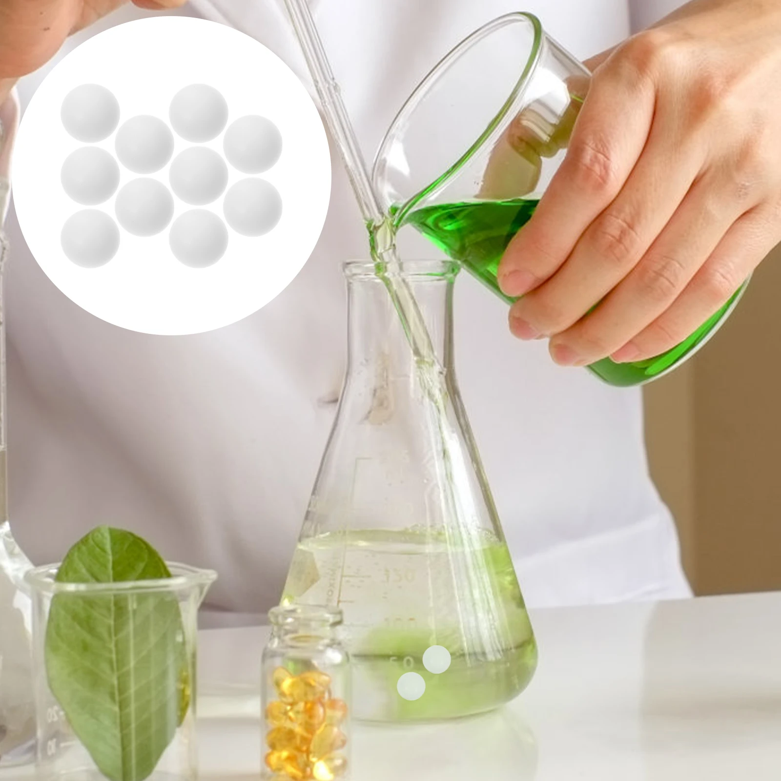 10 Pcs PTFE Ball Experiment Mixing Supplies Mixers Stirrers Laboratory Accessory Supply Container