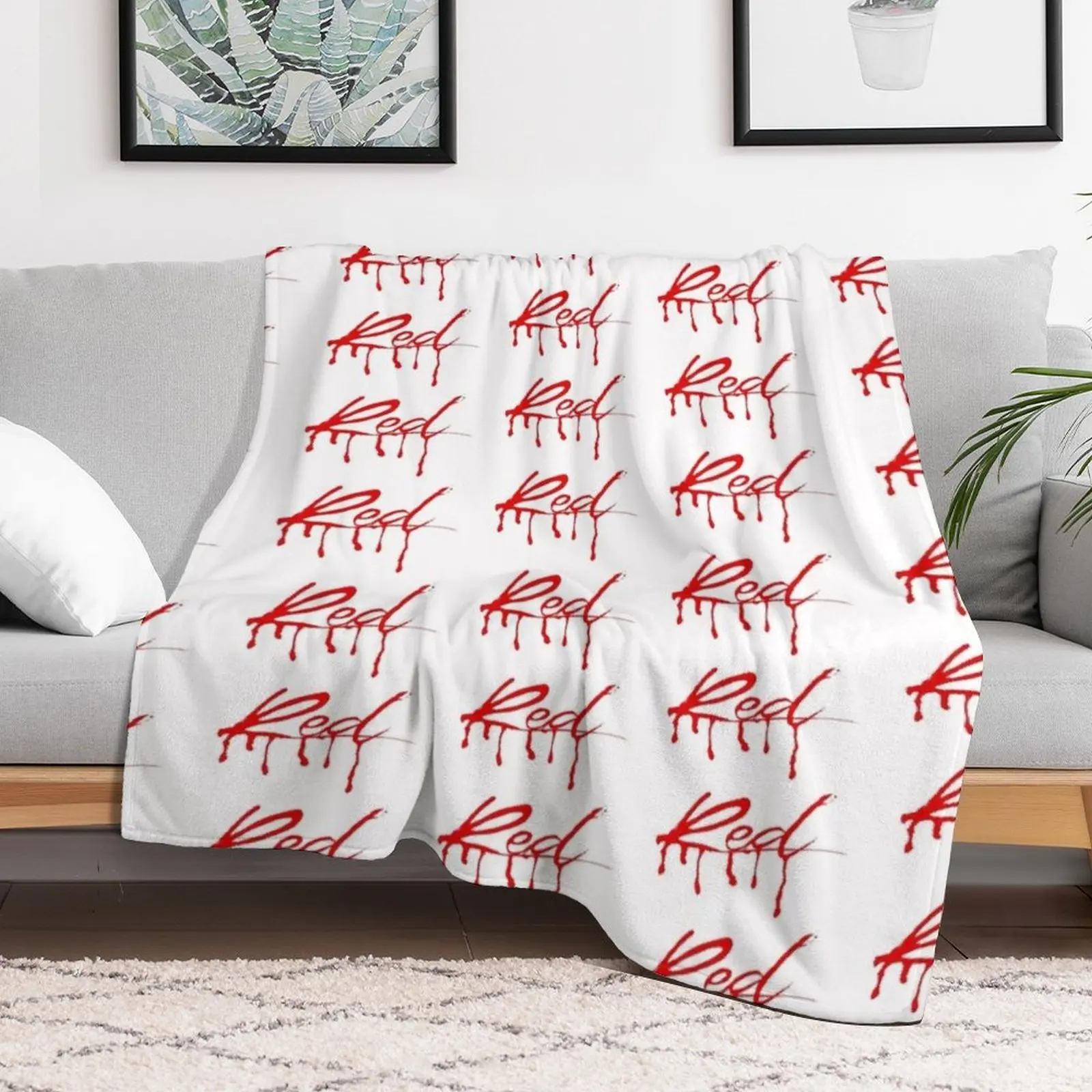 whole lotta red logo Throw Blanket Plaid on the sofa Plaid Blankets