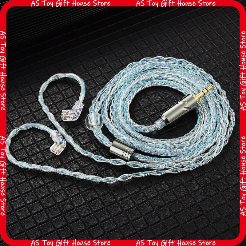 Qkz Headphone Upgrade Cable T1 200 Core Eight Strands Weaving Silver Plated 1 2M 3 5Mm 0 75Mm 2 Pin High End Hifi Audiophile