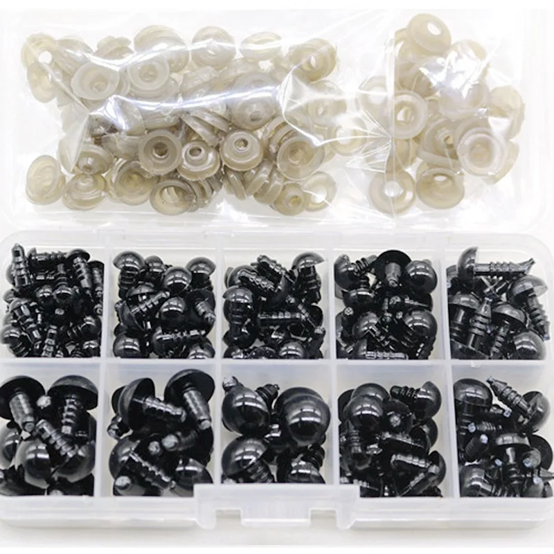 50/100pcs 5-18mm Black Plastic Safety Eyes For Toys Amigurumi Diy Kit Crafts TeddyBear Toy Eye For Doll Decoration Accessories