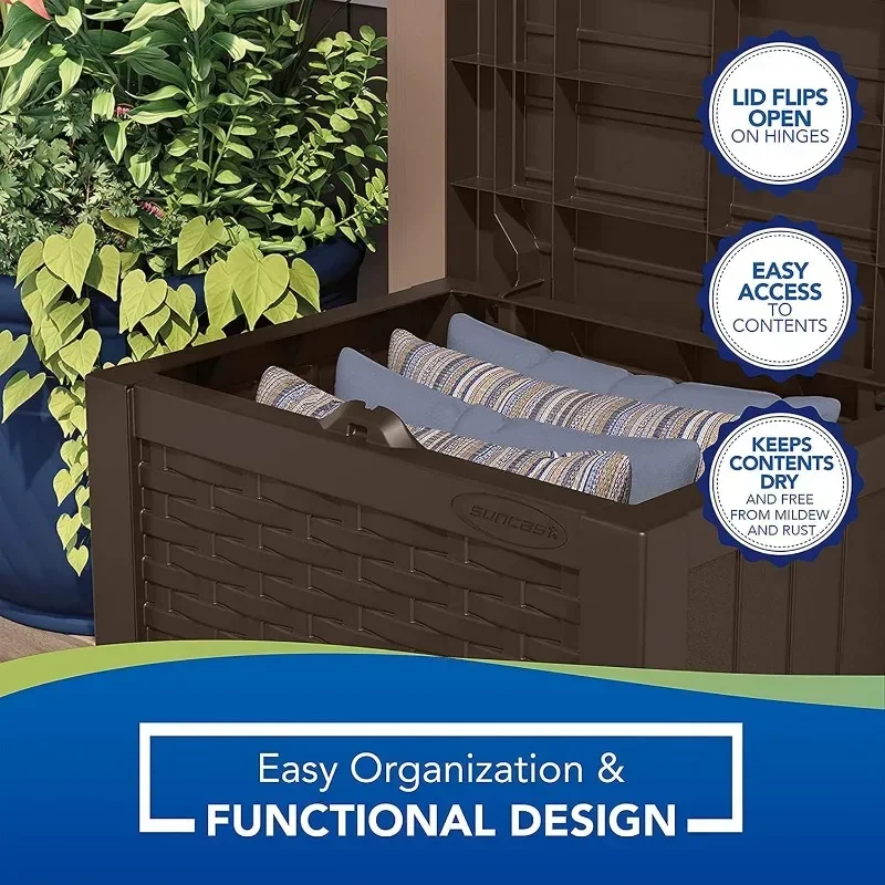 Suncast-Petite boîte de rangement pour le jardinage, siège en résine légère