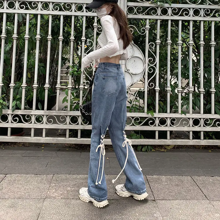 

Jeans Femme 2025 Trousers Ladies Cuteore Clothing Quality Texture Material Feel Female Denim Fashion Comfortable Lasting Wear
