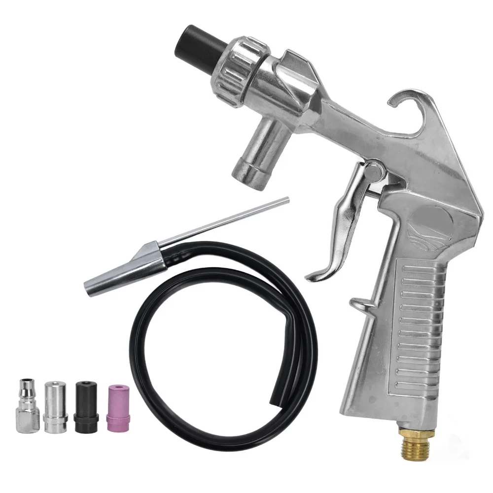 Air Sand Blaster Kit Spray Gun Industrial Pneumatic Sandblasting Gun with Nozzles Tube for Derusting