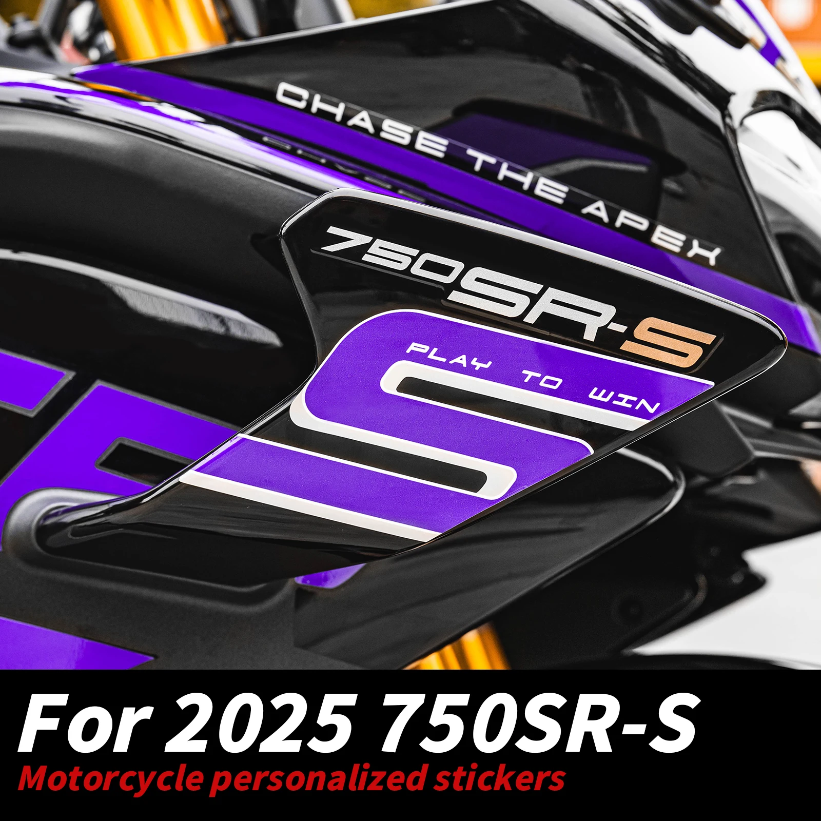 For 2025 CFMOTO 750SR-S Fixed Wing Stickers High-Density Vinyl Custom Design Downforce-Fit Anti-Slip Decor Mod Parts