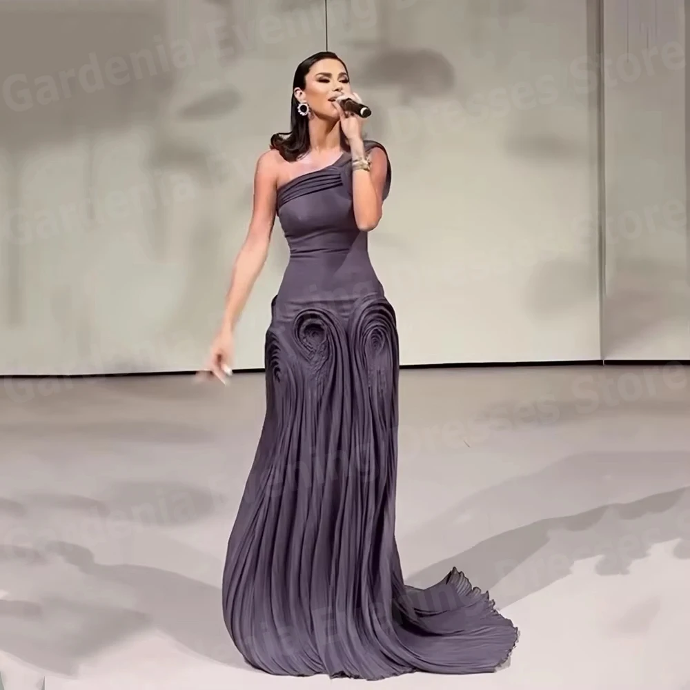 

Сексуальные женские вечерние платья русалки на одно плечо, халат De Soirée, платья для выпускного вечера по индивидуальному заказу, плиссированные платья без рукавов, Vestidos Para Mujer