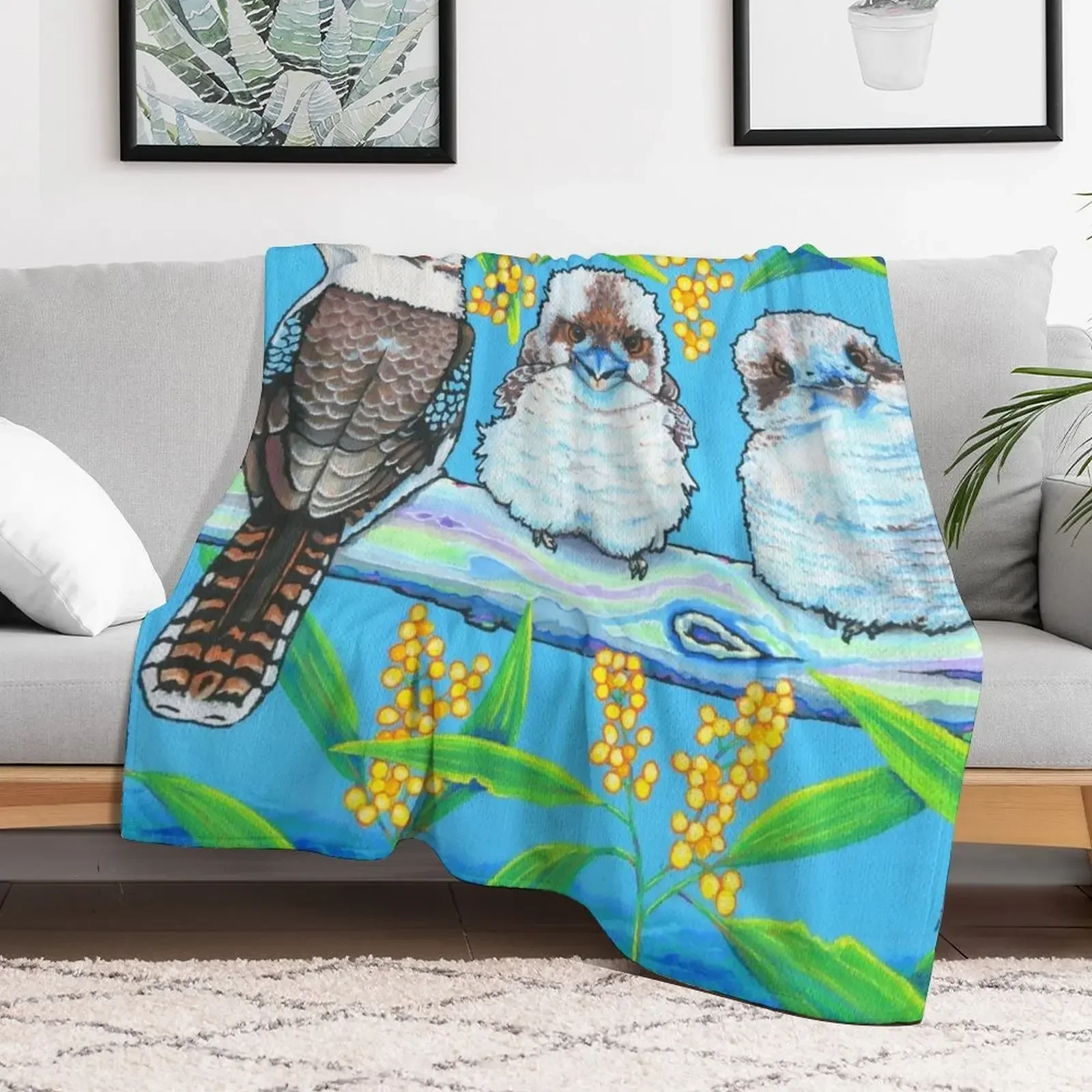 Kindred Kookaburras Throw Blanket Travel Soft Plaid Plush Blankets