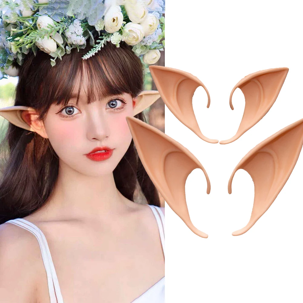 Angel Elf Ears Cosplay Fairy Costume Accessories Prop Latex Ears Halloween Carnival Party Decoration Adult Kids Gift Toys