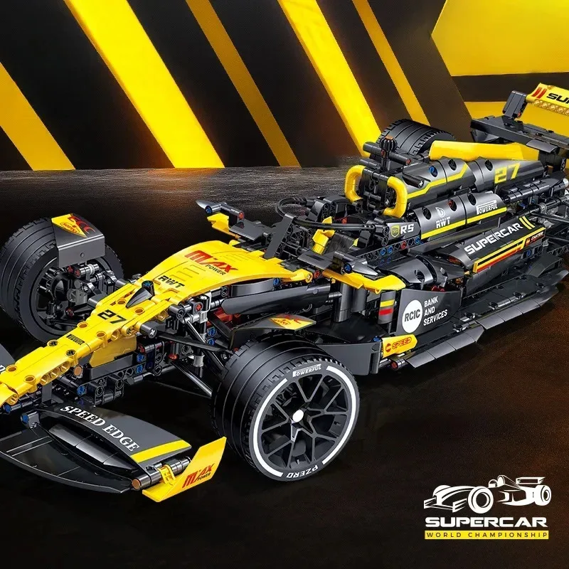 MOC Tecnico JKC7205 Racing 1:8 Racing Driver 27 Formula Building Block Telecomando Illuminazione Racing Renault F1 Giocattolo Regalo per bambini