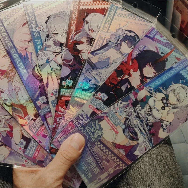 Honkai Impact 3 Valkyrie HD Reverse Direction Laser Paper Ticket Bookmark Postcard for Fans Gifts Collections Book Page Keychain