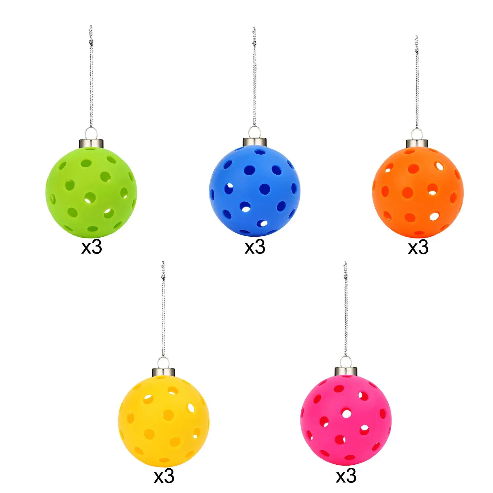 3x Pickleball Ornament Set Purse Keychain Creative Car Keychains Pickleball Keychain for Party Wallets Holiday Birthday Keys