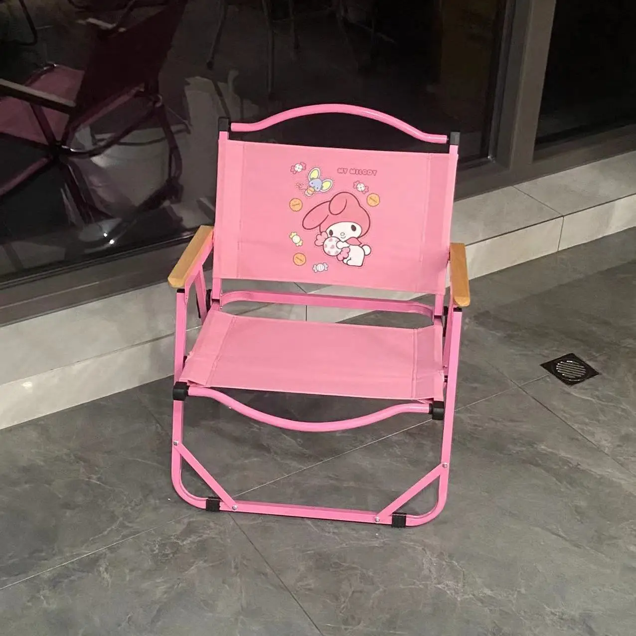 Kawaii Hello Kittys Chair Cartoon Sanrios Outdoor Beach Folding Chair Parent-Child Camping Portable Stool Picnic Home Chair Gift