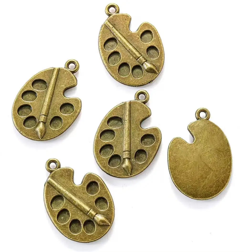 10pcs   28x19mm    Alloy matel tibetan silver/ antiqued bronze  palette  pendants    HWEF3747