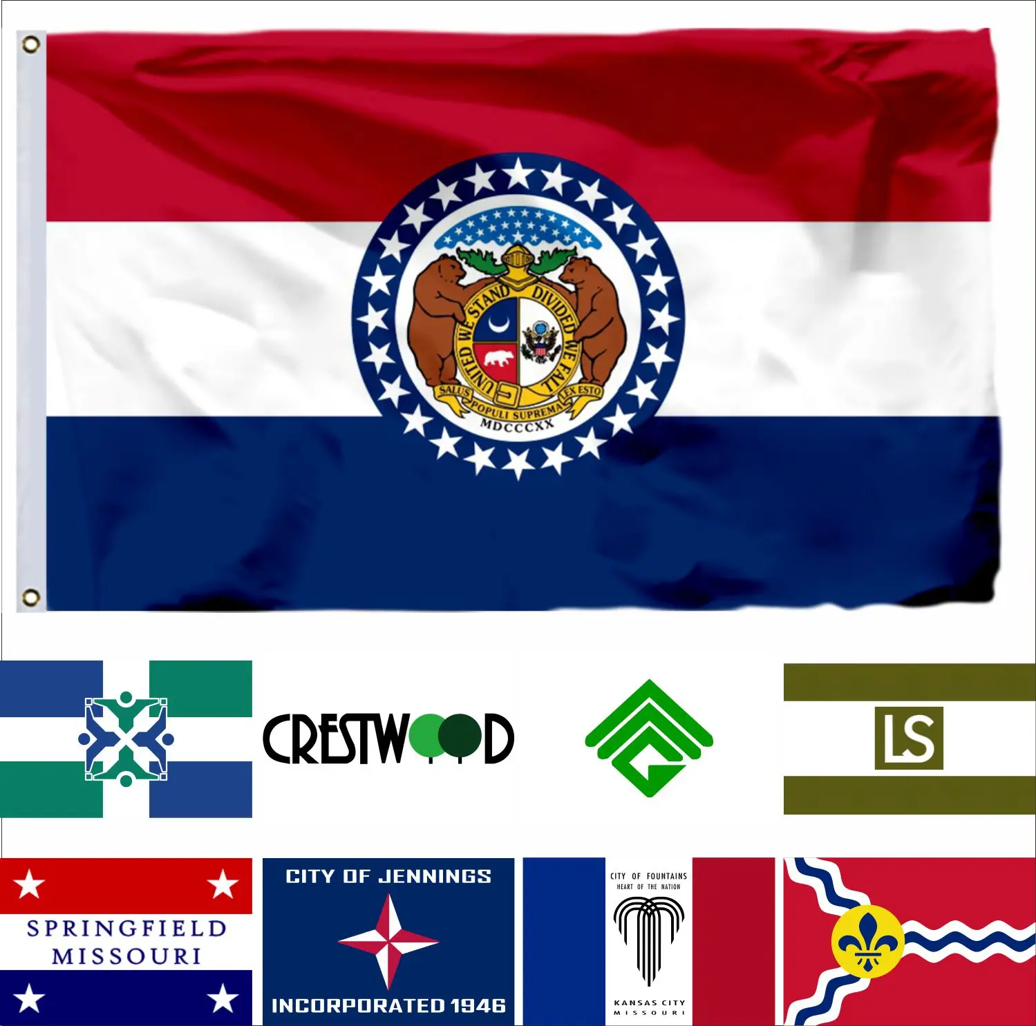 USA St Louis Missouri Flag 90x150cm Kansas City 3x5ft US Guanica Jefferson American United States Flags and Grandview Banners