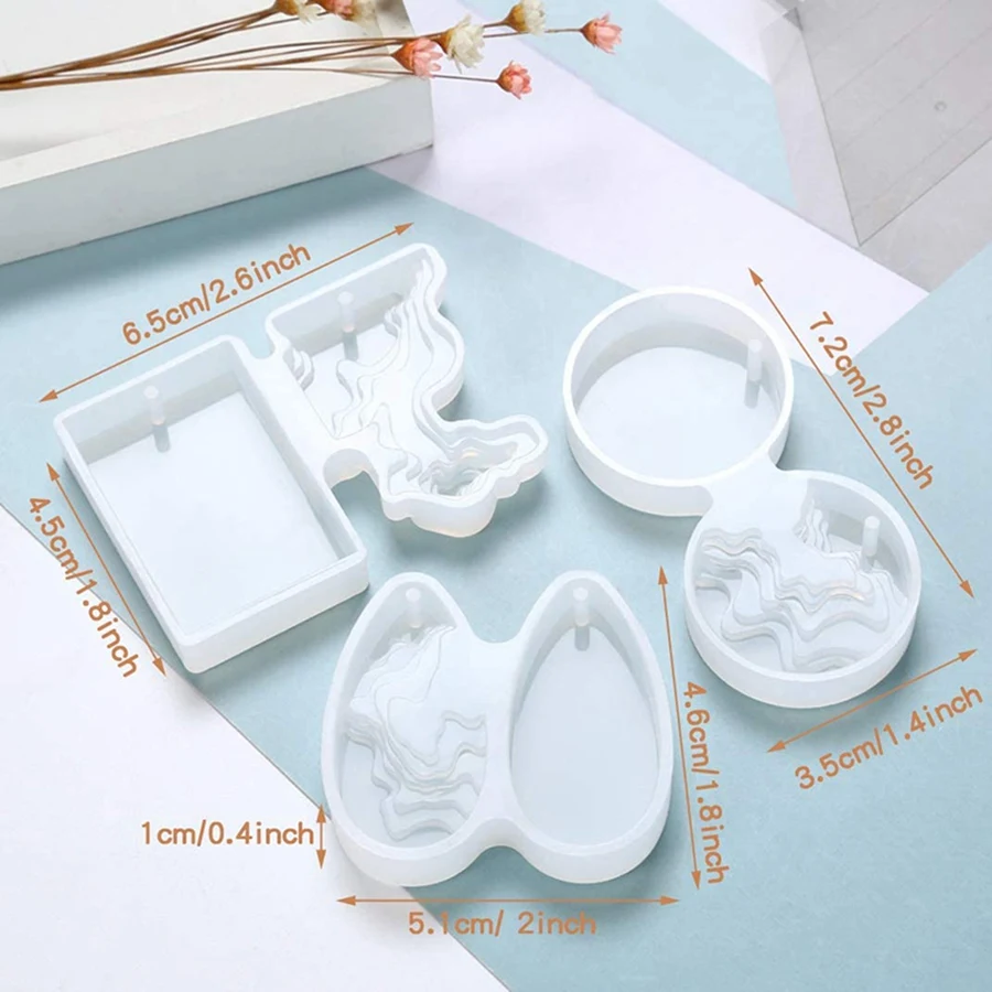 ABQR 3 Set Cetakan Resin Pulau, Cetakan Resin Epoksi Silika Gel, Cetakan Perhiasan, Kerajinan Tangan Gaya Laut DIY, Dekorasi