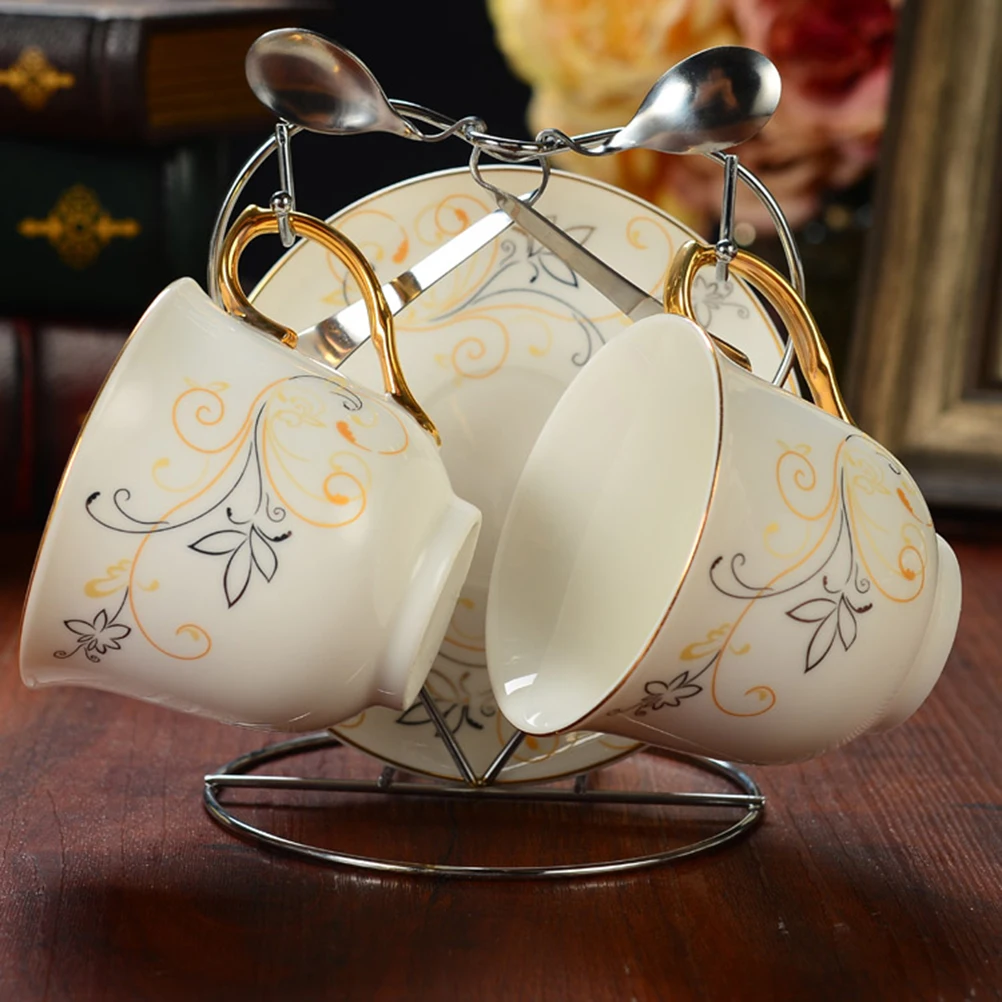 

Kitchen Organizer Stainless Steel Mug and Plate Holder Fits 2 Mugs 2 Plates Counter Shelf Drying Rack Cup Hanger Cabinet Storage