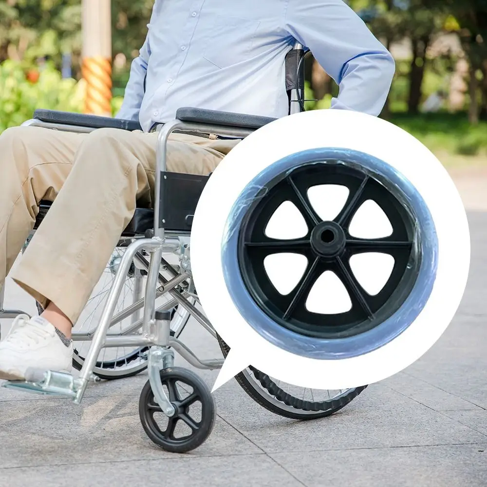 

8Inch Wheelchair Front Castor Anti Slip Replacement Shopping Cart Wheels Wear-resistant Solid Tire Wheel Wheelchair Accessories