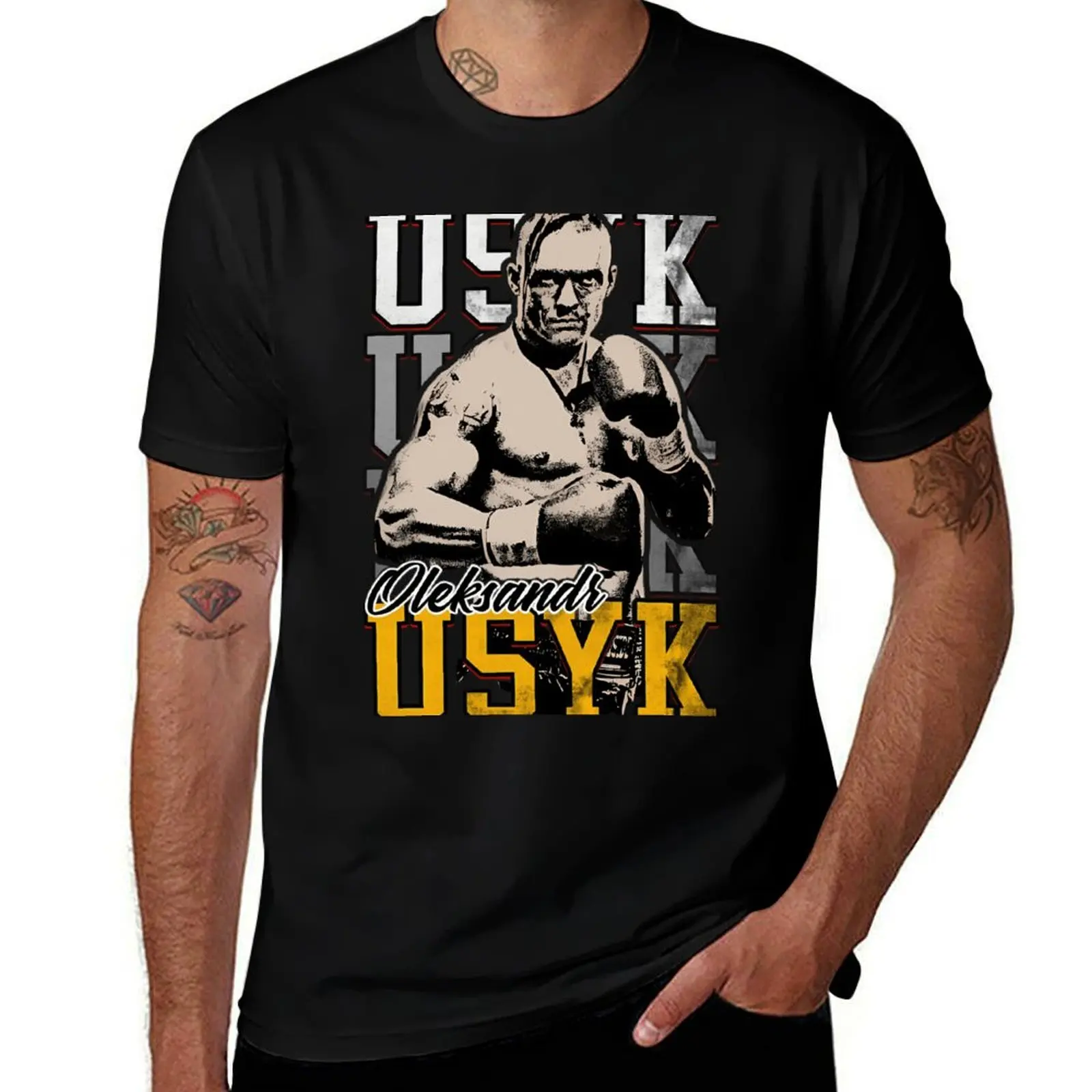 

Usyk retro vintage T-Shirt t shirt man casual funny t shirts cotton