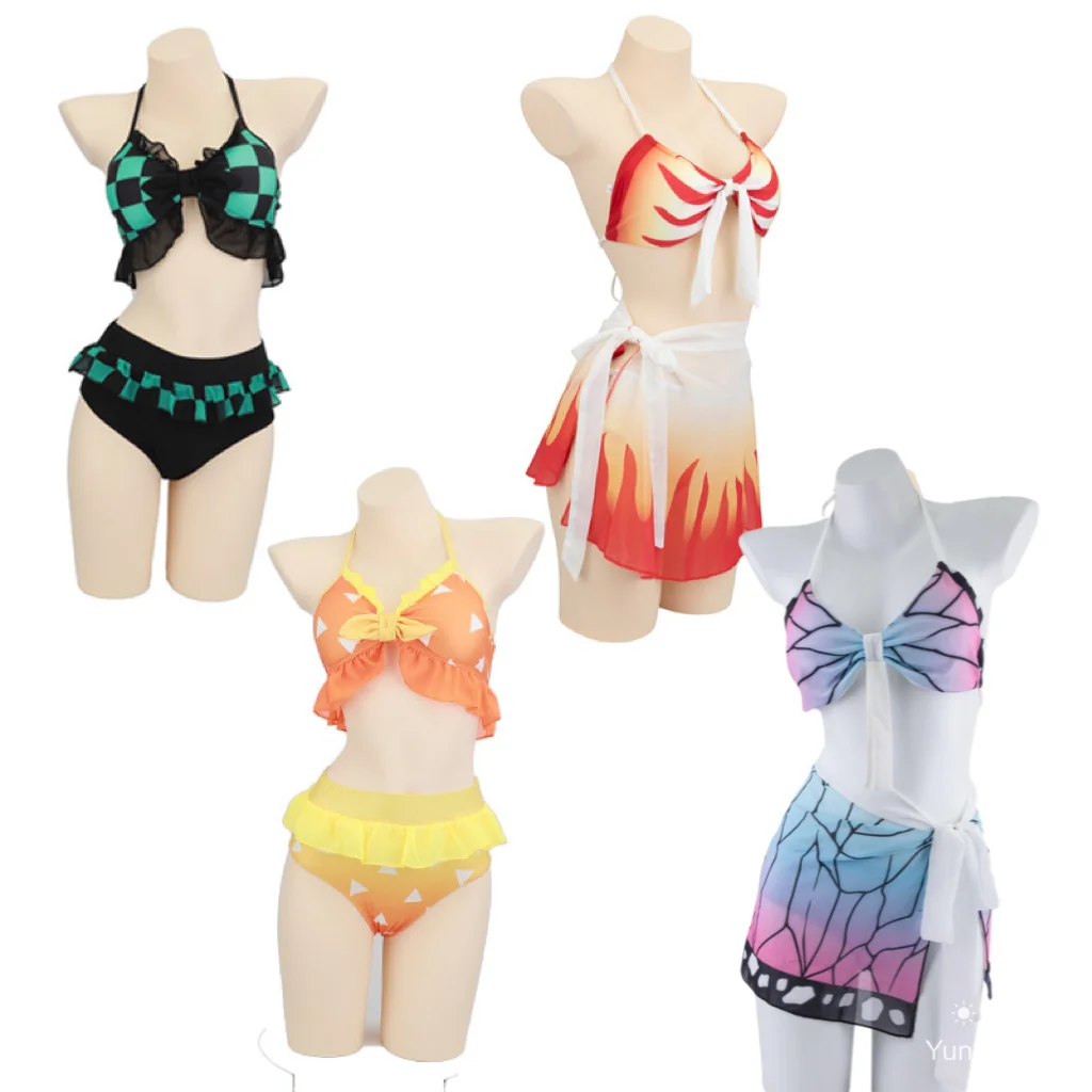 Demon Slayer Kimetsu No Yaiba Anime Cover Up Bikini pour femme, maillot de bain sexy, maillots de bain, Nezuko ShISA Bu Cosplay