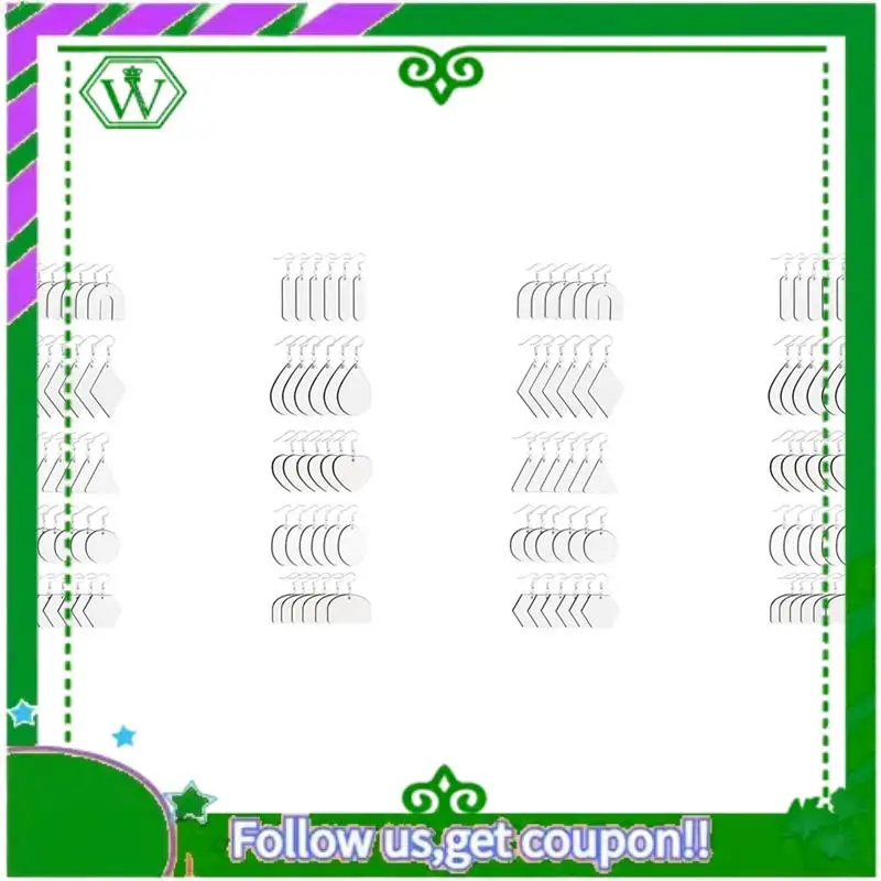 

A18P-120Pcs Sublimation Blank Earrings, Earrings Heat Transfer, Unfinished Earring With Hooks For DIY Sublimation Accessories