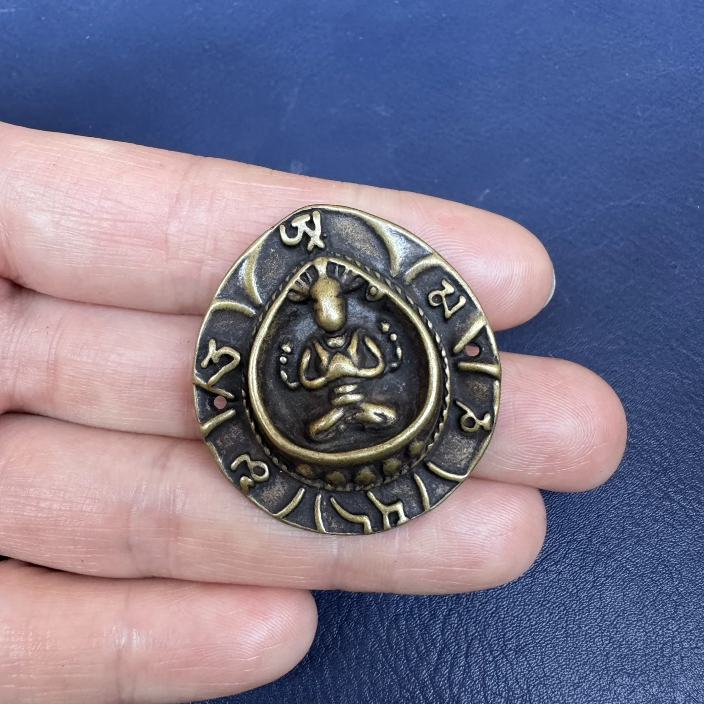 Tibetan Four-Armed Avalokiteshvara Brass Pendant - Unique Ethnic Style Bodhi Collection Charm for Bags and Decorative Accessorie
