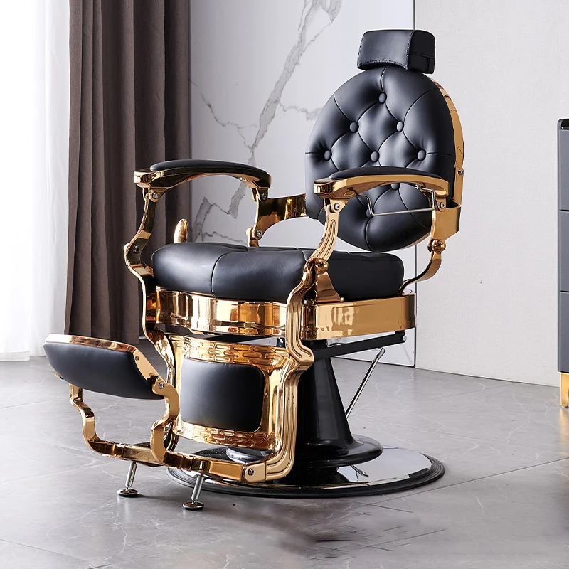 

Nordic Gold Luxury Barber Furniture Hairdresser Stool Beauty Salon Folding Chair Aesthetics Nails Shop Cadeira Hair Business