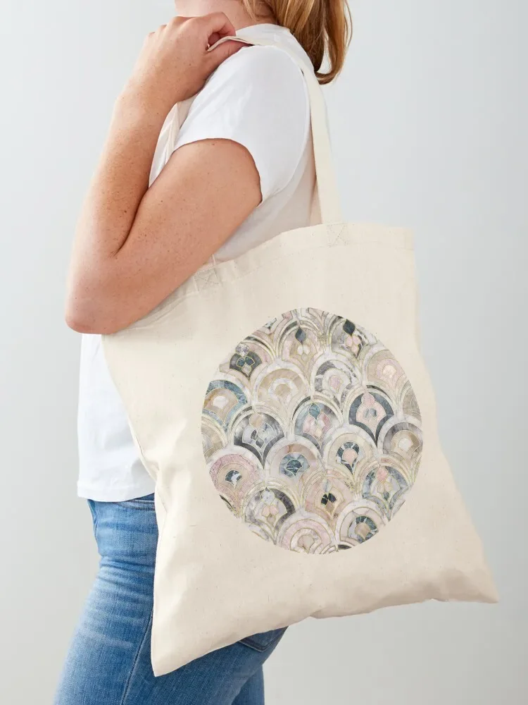 Piastrelle in marmo Art Déco in pastelli morbidi Tote Bag borsa tote personalizzata Borse riutilizzabili borsa da donna di lusso Lady