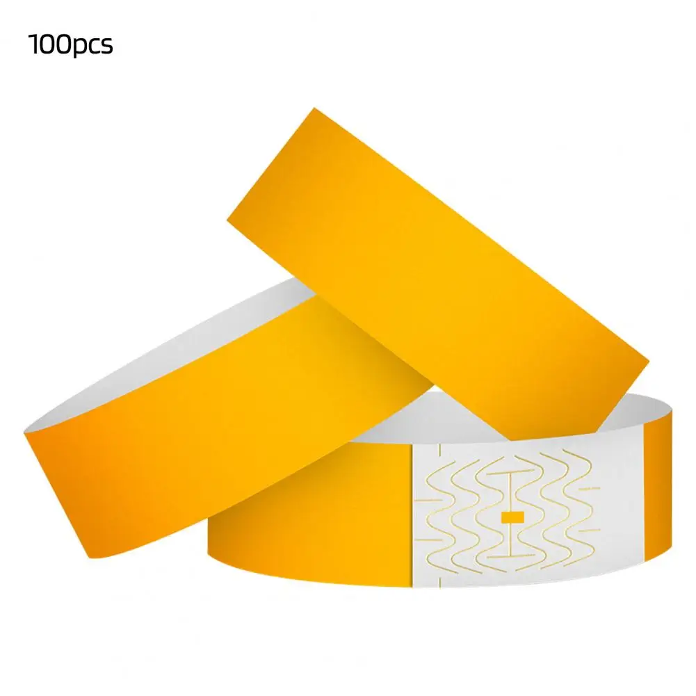 Easy-to-operate Wristbands 100pcs Waterproof Synthetic Paper Wristbands for Events Disposable for Amusement for Security