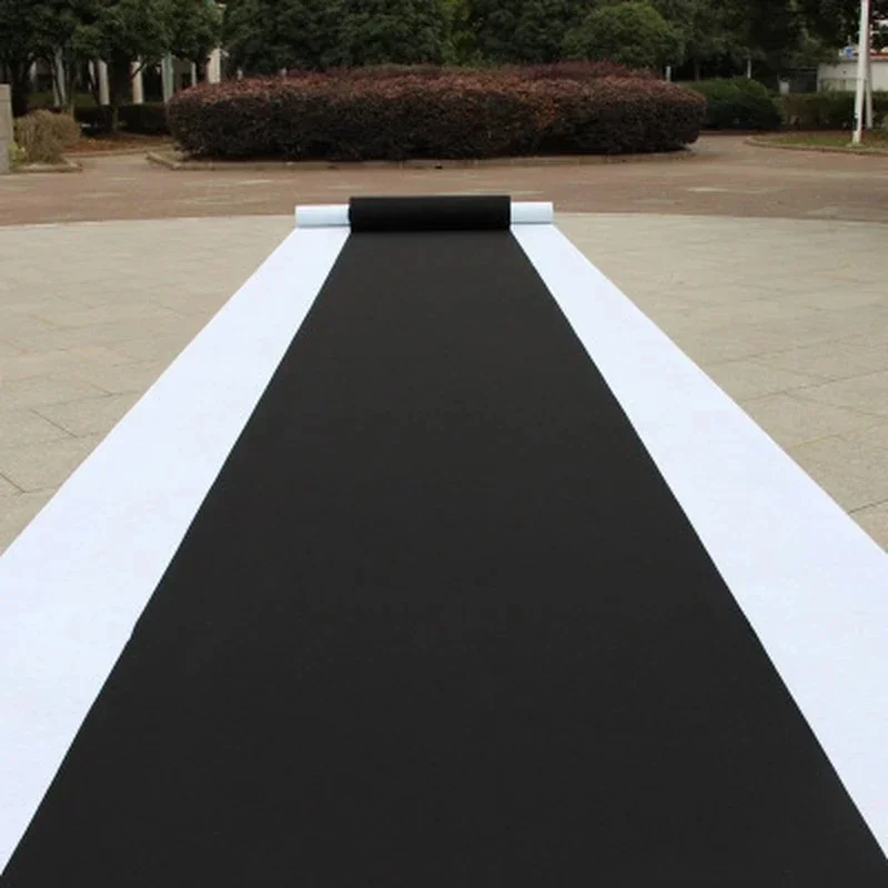 New Classic Black Rug Solid Color Non-woven Fabric Outdoor Carpet Terrace Film Festival Outdoor Event Decoration Rug Sports Club