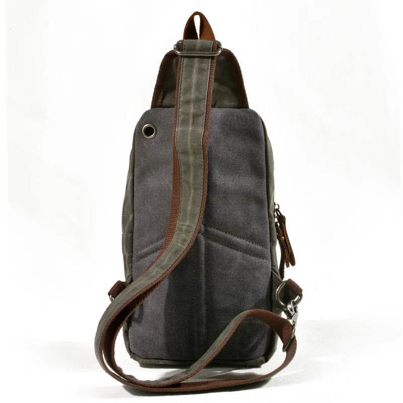 New double-shoulder bag - men's canvas crossbody bag, dual-purpose front bag, casual multi-functional men's small backpack